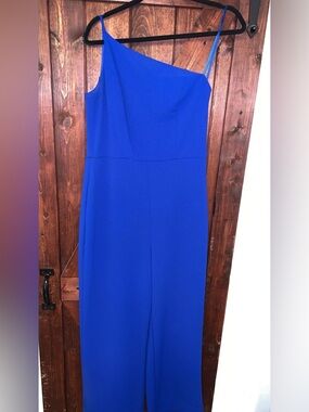 Blue One-Shoulder Women's jumpsuit